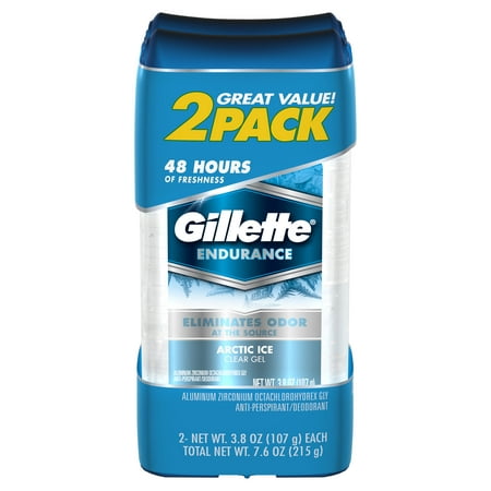 Gillette Clear Gel Arctic Ice Antiperspirant and Deodorant Twin Pack, 3.8