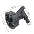 thumbnail image 3 of 1/2" 3/4" 1" Female Thread to 60mm Female Thread IBC Tank Connector Valve Faucet Adapter Garden Irrigation Pipe Connection Tools ,Leak-Proof, 3 of 6