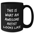 thumbnail image 2 of Funny Artist Gifts from Friends for Him - 'This Is What An Awesome Artist Looks Like' Black Coffee Mug, Perfect for Father's Day, 2 of 4