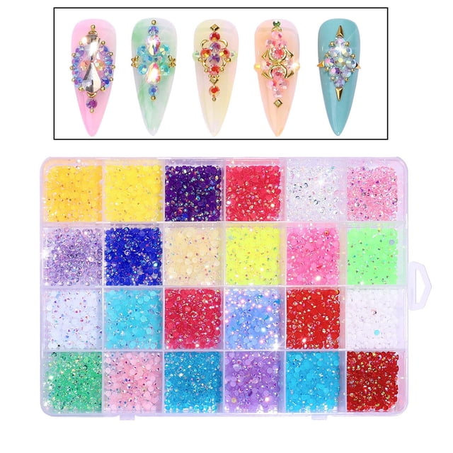 3500 Uds de Imitación para Decoración de Uñas Baoblaze Resina Color Brillante