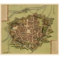 thumbnail image 2 of Blaeu 13x12 Gold Ornate Wood Framed with Double Matting Museum Art Print Titled - Vercelli Panoramic Italy - Blaeu 1682, 2 of 4