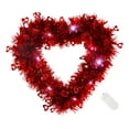 thumbnail image 2 of Guirnalda iluminada con forma de corazón para el Día de San Valentín, adorno decorativo romántico, 11,8x11,8 pulgadas para centros de mesa con estilo , Luz blanca fría Macarena corona de primavera, 2 of 8