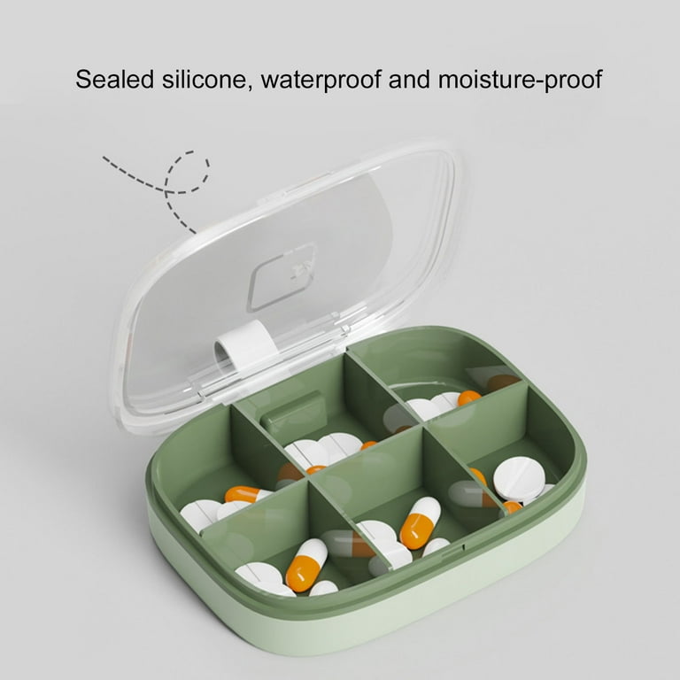 Portable Mini 3-Grid Pill Box in Grey- Travelling Sealed and Moisture Proof Medicine Dispenser Organizer to Daily Vitamins and Tablets