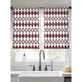 thumbnail image 2 of Mid Century Bohemia Sheer Curtains 2 Panels Set Abstract Boho Pattern Red Brown Geometric Sheer Window Curtains Light Filtering Rod Pocket Voile Drapes for Bedroom Living Room 52"x54", 2 of 8