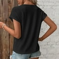 thumbnail image 5 of Admvng Tops For Women Trendy Fashion Summer V-Neck Solid Short Sleeve Casual Top Blouse S-3XL, 5 of 8