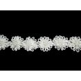 thumbnail image 1 of Lily 1" Off White Braided Cord Flower Beaded Pearls Cuttable Trim Ribbon by yd, 1 of 1