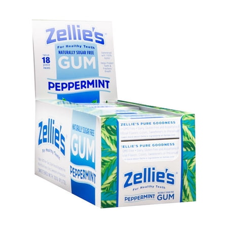 Zellie's Peppermint Xylitol Gum Blister Pack 12 pk Case