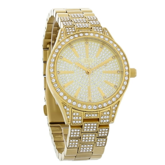 JBW Cristal 34 Women's Gold Tone PVD Diamond/Crystal Quartz Watch J6383A