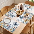 thumbnail image 5 of Spring Floral Placemats Set of 4, Pastoral Blue Wildflowers Plants Non-Slip Place Mats Washable Table Mats for Kitchen Dining Table Decorations Indoor/Outdoor, 5 of 9