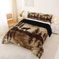 thumbnail image 2 of Manfei Watercolor Mountain Reflection Full Size Comforter Sets,Woodland Wolf Bedding Comforter Set,Brown,Black Reversible,3 Pieces,1 Comforter and 2 Pillowcases, 2 of 7