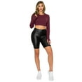 thumbnail image 4 of Women’s Seamless Athleisure Long Sleeve Top, Burgundy, S, 4 of 4