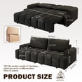 thumbnail image 3 of 90.2" 4-Seater Convertible Sleeper Sofa - Teddy Fabric Comfy Couch with Storage, King Size 3-in-1 Sofa Bed for Home Office,Black, 3 of 15