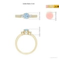 thumbnail image 4 of ANGARA Natural Classic Three Stone Aquamarine and Diamond Ring in 14K Yellow Gold for Women (Size-5mm) | March Birthstone, Birthday, Anniversary, Jewelry Gift for Women | Natural Aquamarine Ring, 4 of 9