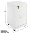 thumbnail image 7 of Lavish Home 2 Drawer File Cabinet - Rolling Filing Cabinet with Lock, White, 7 of 7