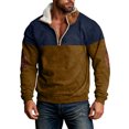 thumbnail image 4 of Wutalume Men's Spring Casual Standing Collar Sweatshirt, Outdoor Wear Loose Fit Long Sleeve Top, Comfortable Fabric for Everyday Use and Adventure Trips,Navy M, 4 of 5
