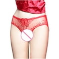 thumbnail image 2 of Teissuly Women Low-waist Sexy Lace Open Transparent Panties Briefs, 2 of 6
