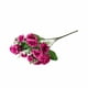 thumbnail image 2 of Rosas artificiales - 5 tallos con 15 mini rosas, flores de plástico para decoración del hogar, blancas, rosas, rojas, azules, verdes, 2 of 6