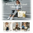 thumbnail image 5 of Tote Bag for Women - Gold and White Marble Shoulder Bag - Large Utility Work Duffle Bag with Zipper Handbag for Travel, Work, Sprots, 5 of 5