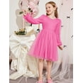 thumbnail image 5 of Arshiner Toddler Girls V Back Tutu Dress Tulle Puff Long Sleeve Wedding Birthday Party Fall Toddlers Dresses, 5 of 6
