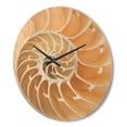 thumbnail image 3 of Designart 'Close Up Brown Nautilus Shell Pattern ' Modern Wood Wall Clock, 3 of 5