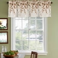 thumbnail image 3 of 2 Pack Brown Orange Eucalyptus Valances for Windows Bedroom Living Room Window Treatments, Farmhouse Weeping Leaves Linen Rod Pocket Valance Drapes Short Kitchen Curtains Over Sink 42"x12", 3 of 8