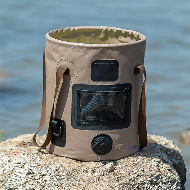 TIMIFIS PVC Seau Pliant en Multifonctionnel Seau Pliant d'Extérieur Seau Portable avec Bec Verseur Seau d'Eau Camping Grande Capacité Seau Rond de Transport Seau de Pêche Camping et Randonnée