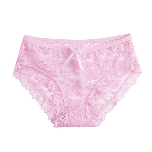 Braguitas sexy de encaje para mujer con malla hueca y lazo, cintura baja, mezcla de poliéster, nailon y spandex, talla única para 40-60 kg, ideal para un estilo sexy y de discoteca