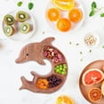 thumbnail image 3 of CARRFA Dolphin Wood Charcuterie Platter - 3 Compartments Cheese Tray, Decorative Fruit Dessert Server for Beach Parties, Kitchen Organizer (Standing), 3 of 6