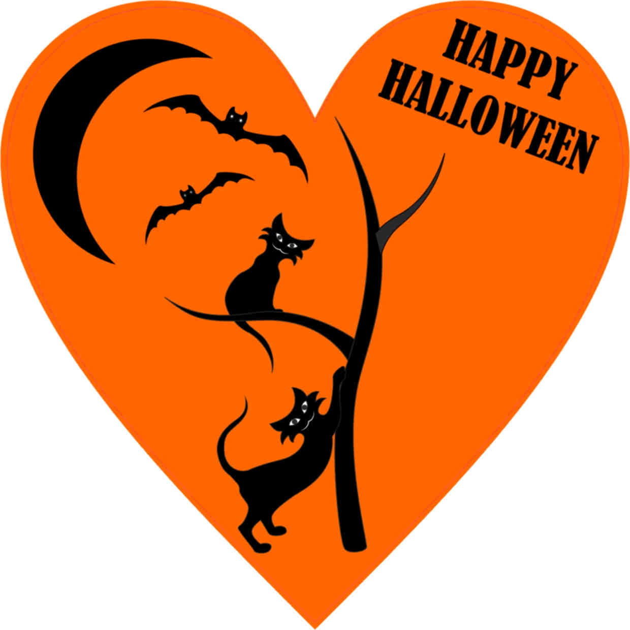 4in x 4in Happy Halloween Heart Sticker Vinyl Car Decal Bumper Stickers