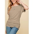 thumbnail image 3 of Made by Johnny Women's Dolman Drape Top with Side Shirring XS TAUPE, 3 of 6