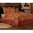 thumbnail image 2 of VHC Brands Ninepatch Star Twin Quilt 68Wx86L Country Patchwork Design, Burgundy, 2 of 4