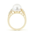 thumbnail image 2 of Angara Freshwater Cultured Pearl and Diamond Swirl Ring in 14K Yellow Gold for Women | June Birthstone Jewelry for Her, 2 of 7