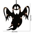 thumbnail image 3 of Lámpara colgante de Halloween Decoración de luces góticas de madera para fiesta de club (fantasma), 3 of 3