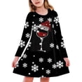 thumbnail image 2 of XEGLSBU Girls Dresses Size 6 Long Sleeve Kids Toddler Baby Girls Spring Autumn Print Christmas Ruffle Long Sleeve Princess Dress Dresses for Girls Size 6 Black Size 12-18 Months, 2 of 6