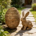 thumbnail image 3 of Rattan Easter Eggs Decor Woven Easter Eggs Decorations Spring Decoration Statue Figurine Rattan Woven Decor for Home Farmhouse Door Kitchen Shelf Indoor Outdoor, 3 of 7