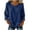 Blue-womens summer tops, variant on FNFYFH 3/4 Length Sleeve Womens Tops Lightweight Summer Gauze Shirts Loose Fit Tunics Beach Casual Boho Tops