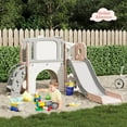 thumbnail image 6 of Toddler Slide for Kids,8-in-1 Indoor Outdoor Toddler Slides Playground with Basketball Hoop, Telescope, Slide Climber Playset for Outdoor Playset,Indoor，Pink, 6 of 6