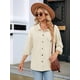 thumbnail image 5 of Blusas Informales de Larga Extragrandes con Botones y Cuello Halter para Mujer Albaricoque L, 5 of 9
