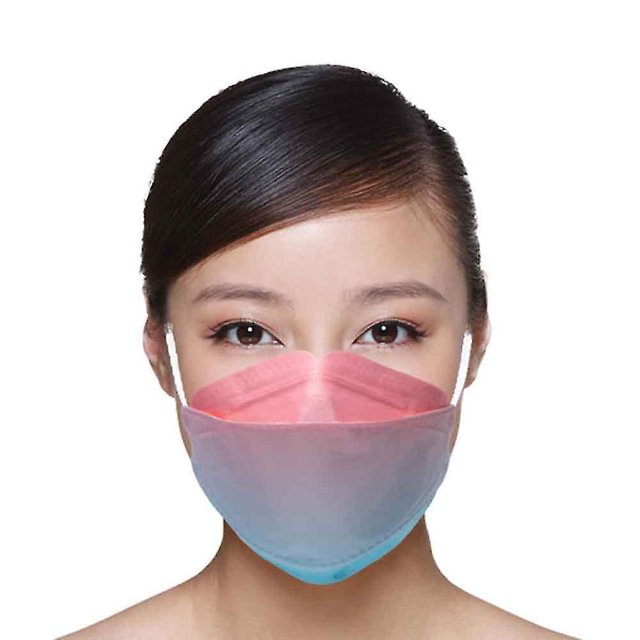 Máscaras protectoras Color degradado para adultos Máscara facial de 4 capas Máscaras antipolvo, 50 piezas, rosa azul, 11 Afortunado Sencillez