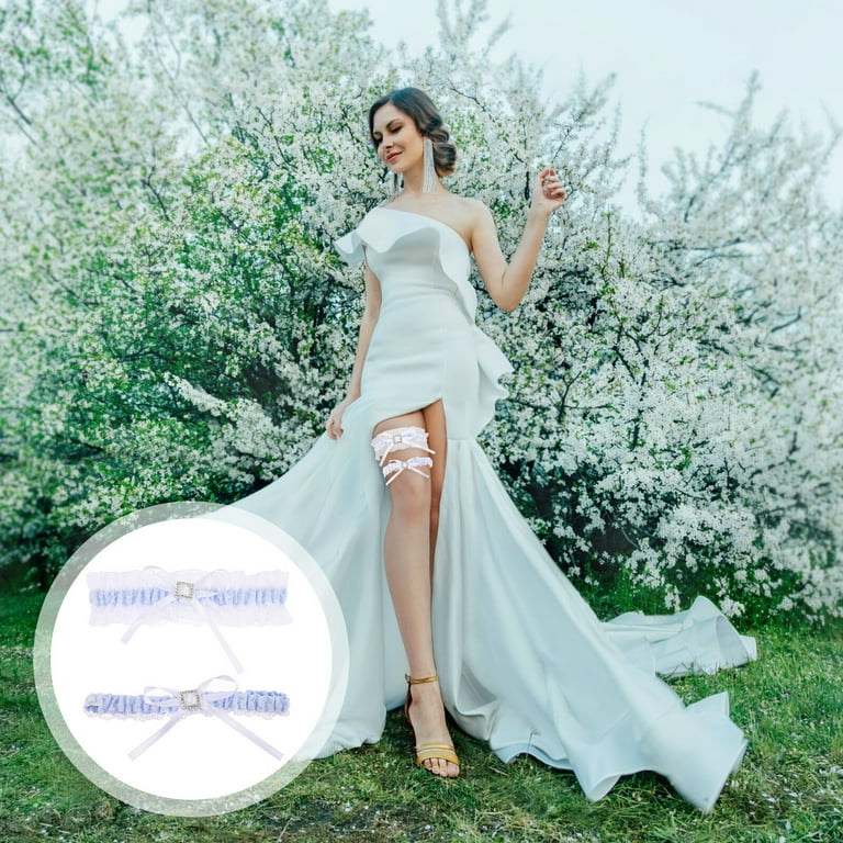 1 Pair Wedding Garter Bride Thigh Garter Lace Bowknot Garters