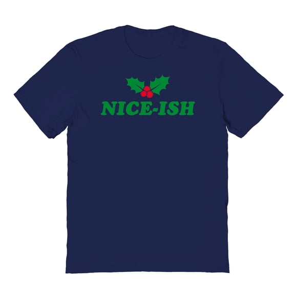 Christmas Holiday Niceish Graphic Navy Men's Cotton T-Shirt