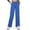 6# Blue, variant on Summer Linen Pants for Women Wide Leg Elastic Waist Casual Beach Vacation Lounge Wear Dressy Flowy Plus Size Trouser Coffee L