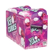 Ice Breakers Ice Cubes Raspberry Sorbet Sugar Free Chewing Gum, Bottles 3.24 oz, 6 Count, 40 Pieces