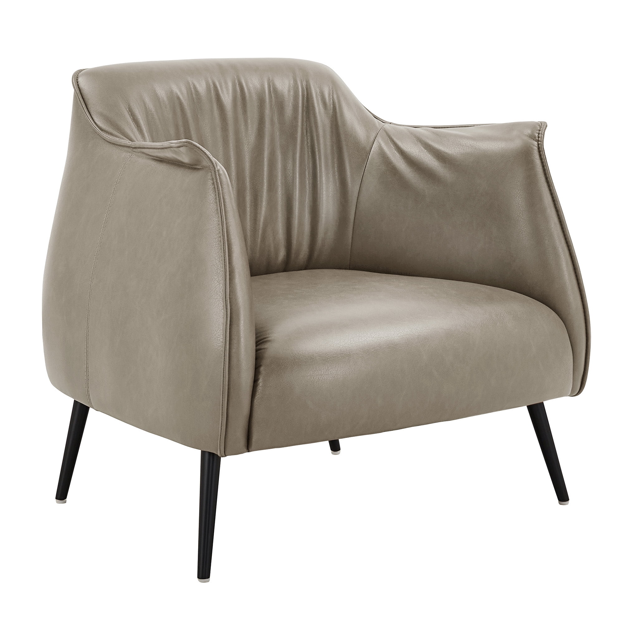 Weston Home Eindhoven Faux Leather Barrel Accent Chair, Taupe