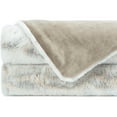 thumbnail image 4 of Omsix Premium Faux Fur Ombre Throw Blanket - Super Soft, Lightweight Minky Blanket with Fuzzy Side - 50" x 65” - Snow Leopard, 4 of 7
