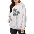 thumbnail image 4 of 2025 Christmas Baggy Hoodies Ladies Letter Print Graphic Sweatshirt with 2 Pockets Casual Pullover Tops Loose (2XL, White 08), 4 of 6