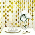 thumbnail image 6 of Balsa Circle Metallic Gold Round 6 feet Foil Tassels Fringe Backdrop Curtains Party Events, 6 of 8