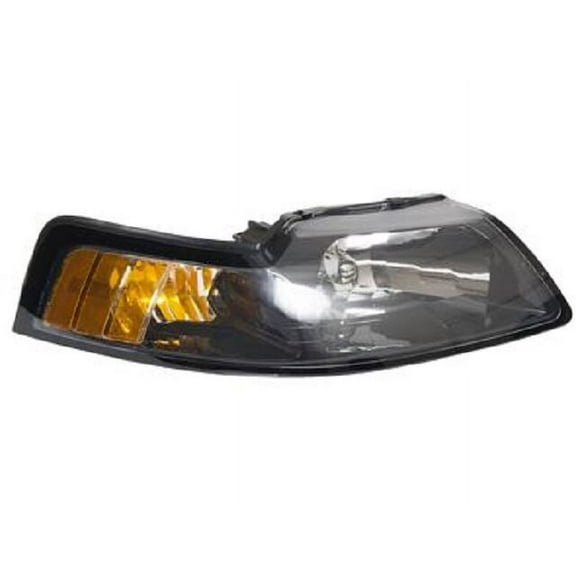 Right Passenger Side Headlight Assembly - with Black Bezel- Compatible with 2001 - 2004 Ford Mustang 2002 2003