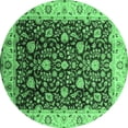 thumbnail image 1 of Ahgly Company Indoor Round Oriental Emerald Green Industrial Area Rugs, 3' Round, 1 of 4