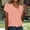 Orange, variant on Women’s Polka Dot T-Shirt Fashion Asymmetrical Neck Short Sleeve Button Tee Summer Loose Tops Daily Wear ,Pinks,XXL